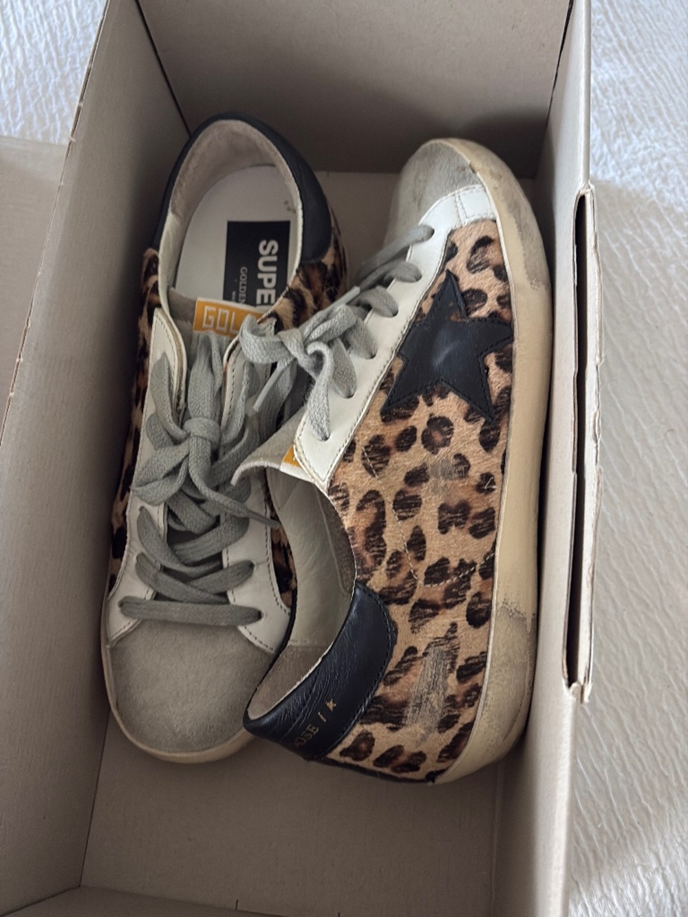 Leopard print golden gooses